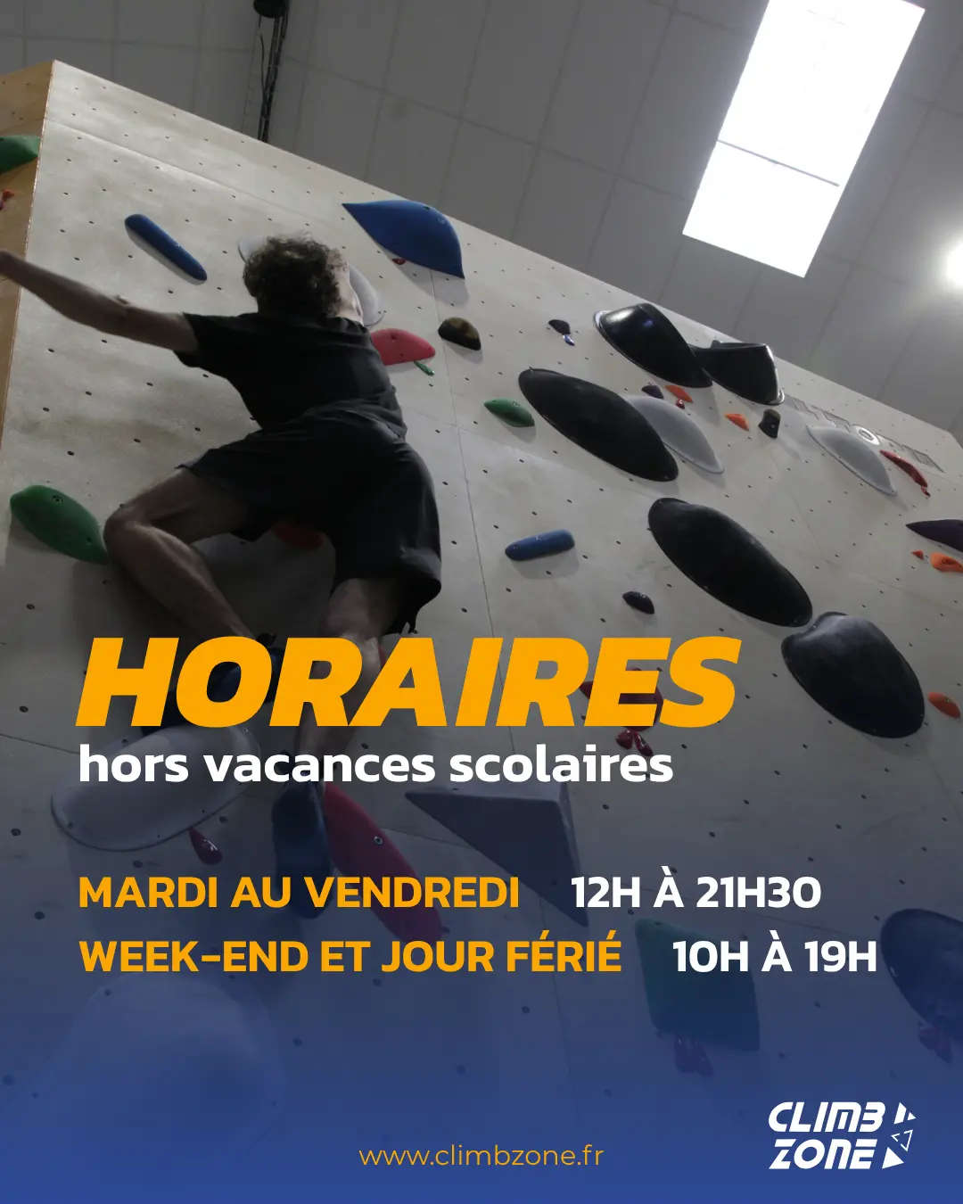 horaires hors vacances climb zone